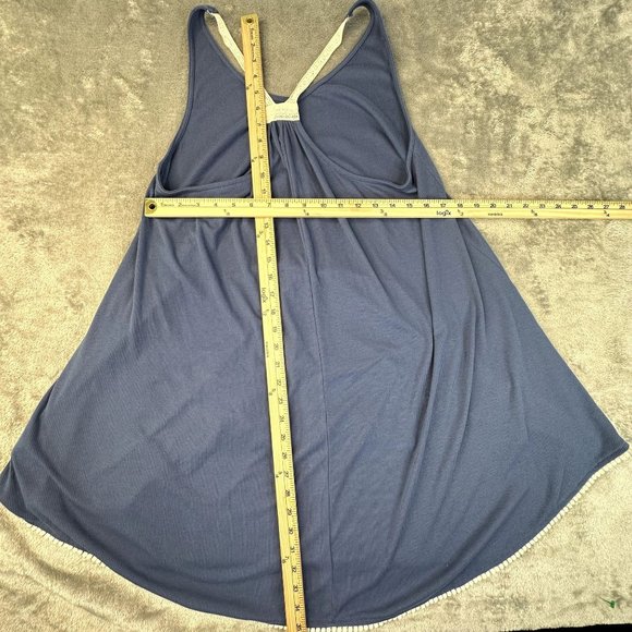 Umgee Woman's Tunic Sleeveless Top Size Small Oversized Blue with Lace - Picture 6 of 7